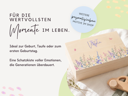 Erinnerungsbox personalisiert Blumenwiese Lila