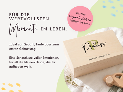 Erinnerungsbox personalisiert Name in 6 Farben