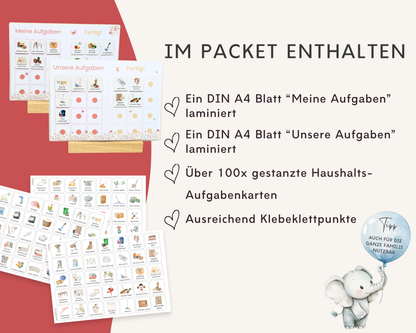 Haushaltsplan BLUMEN inkl. Symbolkarten