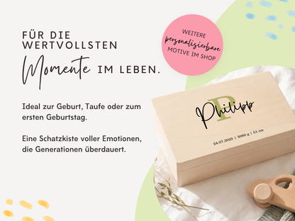 Erinnerungsbox personalisiert Name in 6 Farben