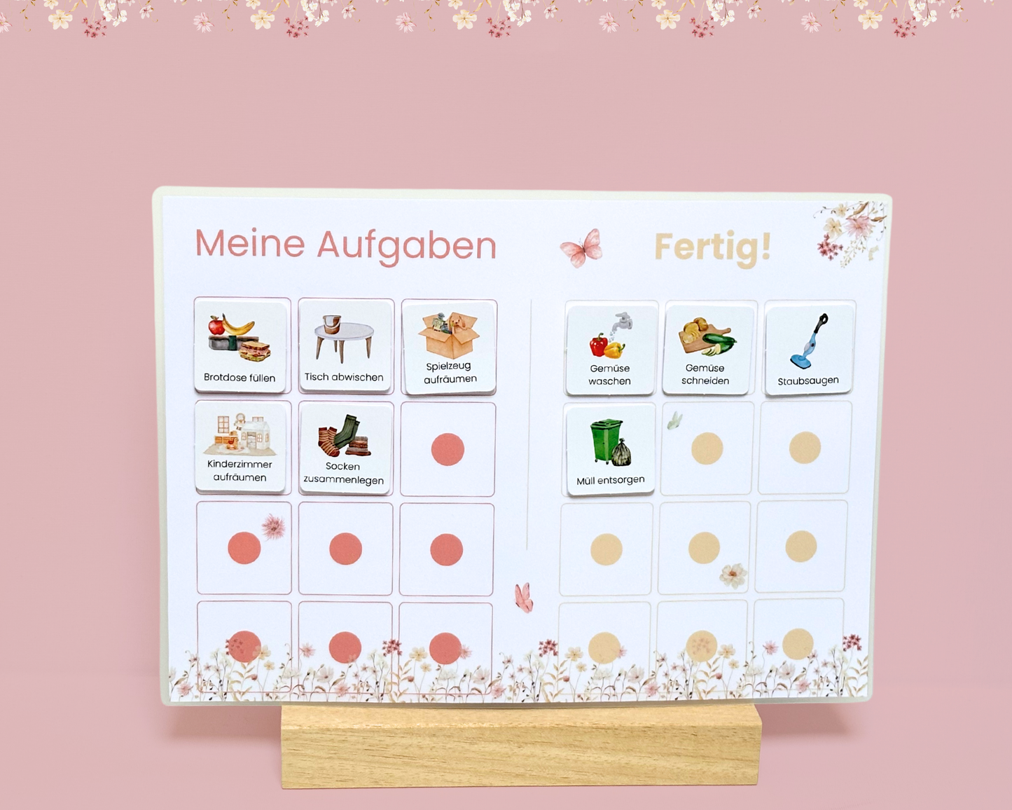 Haushaltsplaner BLUMEN inkl. Symbolkarten