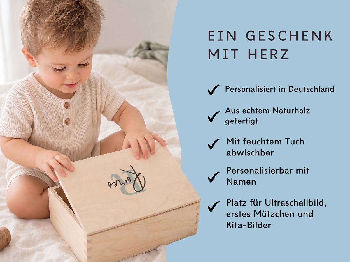 Erinnerungsbox personalisiert Name in 6 Farben