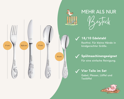 Kinderbesteck personalisiert Bauernhof