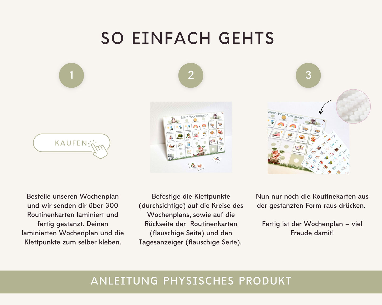 Wochenplaner inkl. Symbolkarten - Design WALDTIERE - Personalisierbar