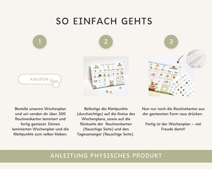 Wochenplaner inkl. Symbolkarten - Design WALDTIERE - Personalisierbar