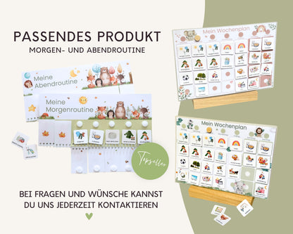 Wochenplaner inkl. Symbolkarten - Design WALDTIERE - Personalisierbar