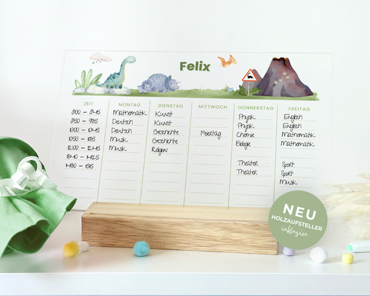Stundenplan Acryl personalisierbar - Design DINOSAURIER