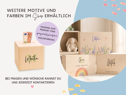 Erinnerungsbox personalisiert Name in 6 Farben