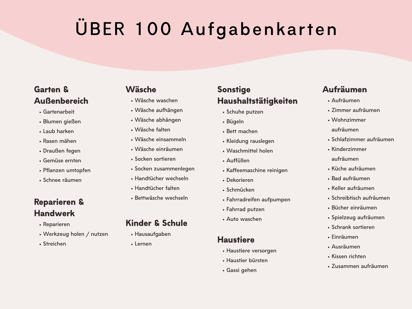 Haushaltsplan REGENBOGEN inkl. Symbolkarten