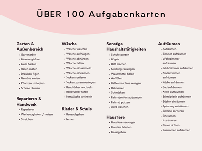 Haushaltsplan REGENBOGEN inkl. Symbolkarten