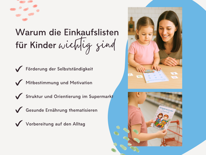 Einkaufsliste inkl. Symbolkarten - Design SUPERMARKT KINDER - Personalisierbar