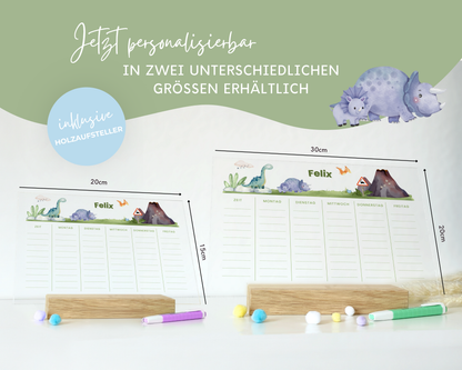 Stundenplan Acryl personalisierbar - Design DINOSAURIER