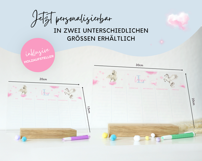 Stundenplan Acryl personalisierbar - Design EINHORN