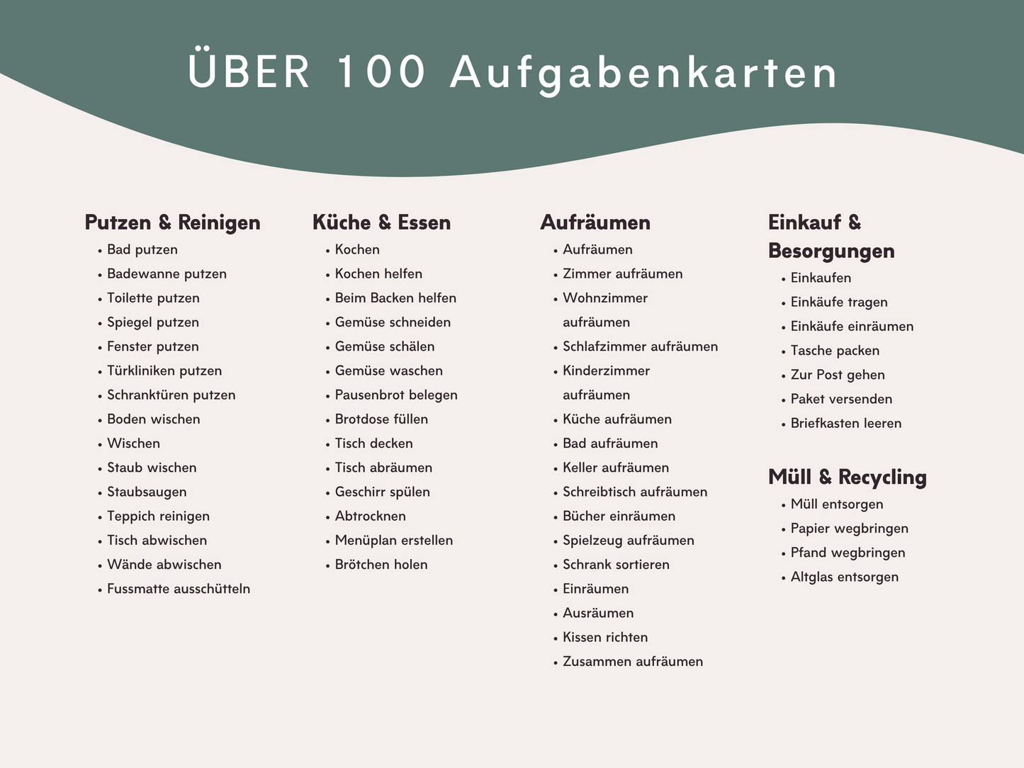 Haushaltsplan EUKALYPTUS inkl. Symbolkarten