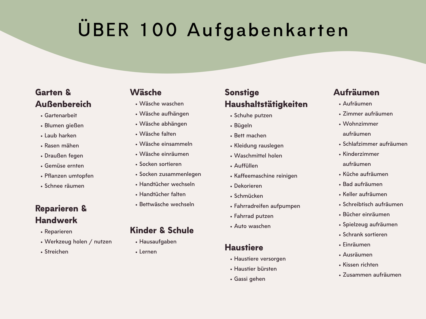 Haushaltsplan EUKALYPTUS inkl. Symbolkarten