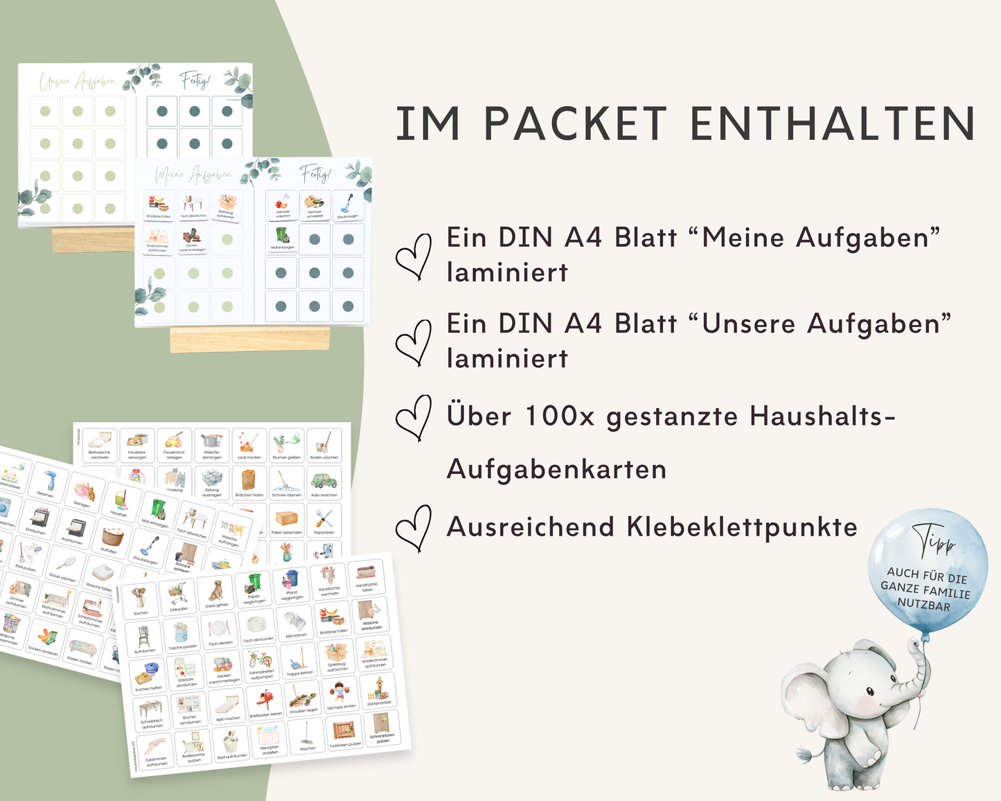Haushaltsplan EUKALYPTUS inkl. Symbolkarten