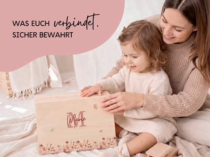 Erinnerungsbox personalisiert Blumen Rosen