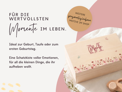 Erinnerungsbox personalisiert Blumen Rosen
