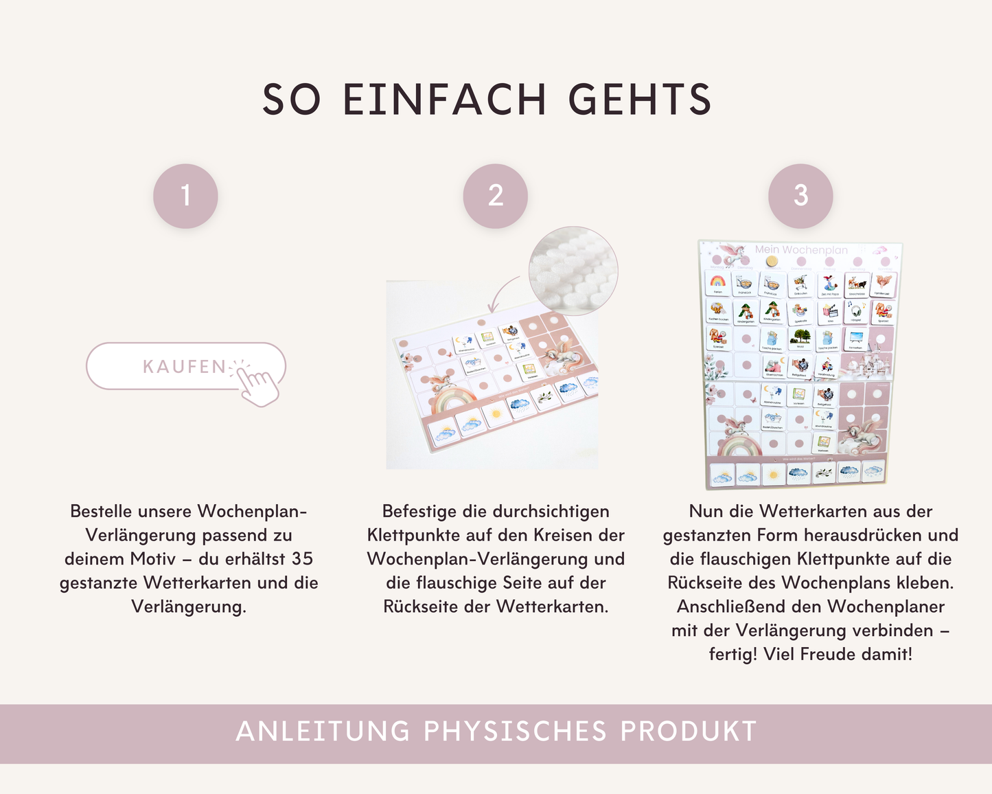 Wochenplaner Verlängerung EINHORN