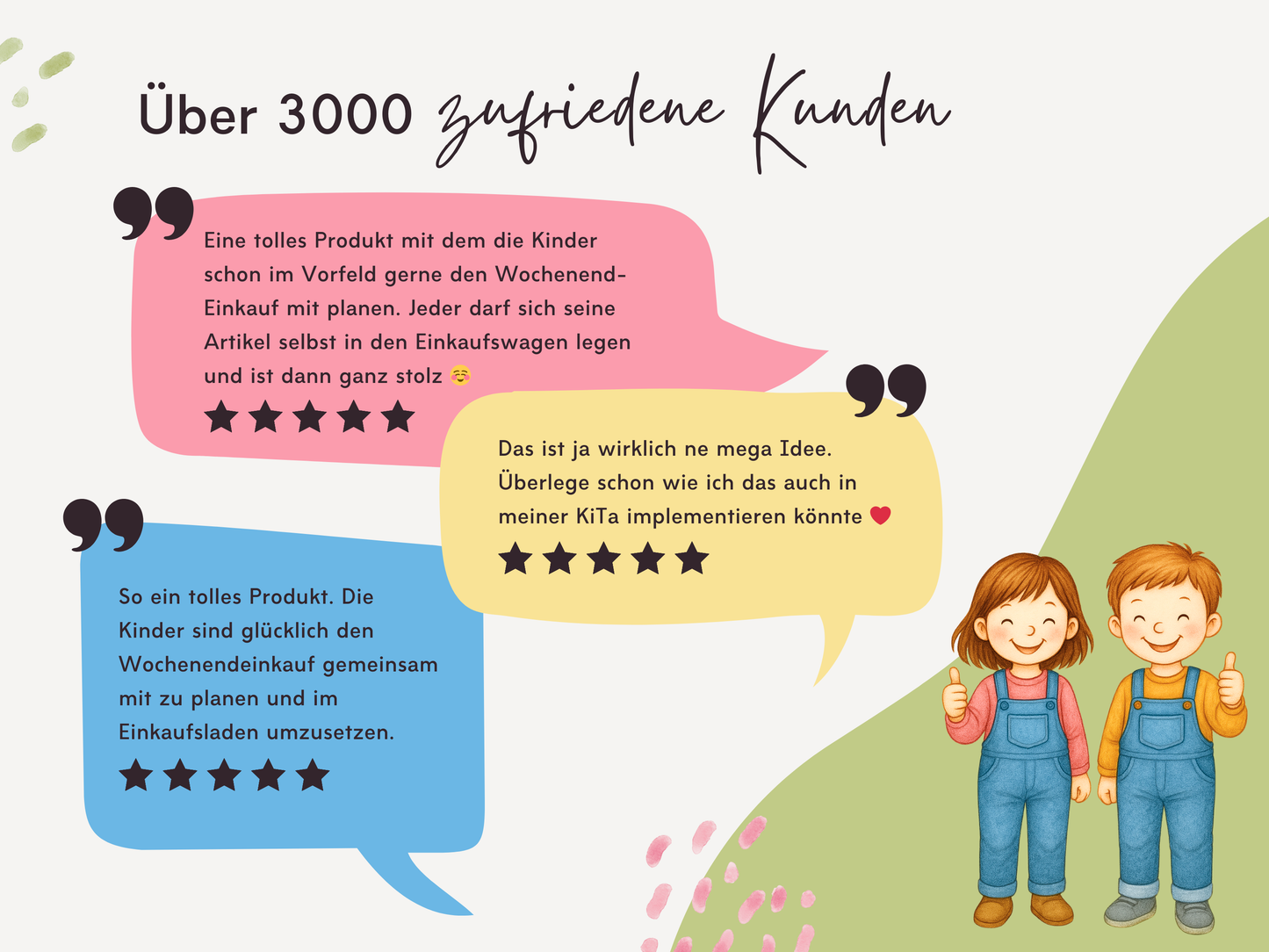 Einkaufsliste inkl. Symbolkarten - Design SUPERMARKT KINDER - Personalisierbar