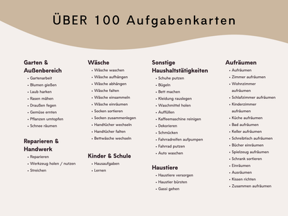 Haushaltsplan BEIGE inkl. Symbolkarten