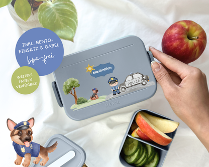 Mepal Brotdose mit Name personalisierbar - Design POLIZEI - Verschiedene Farben