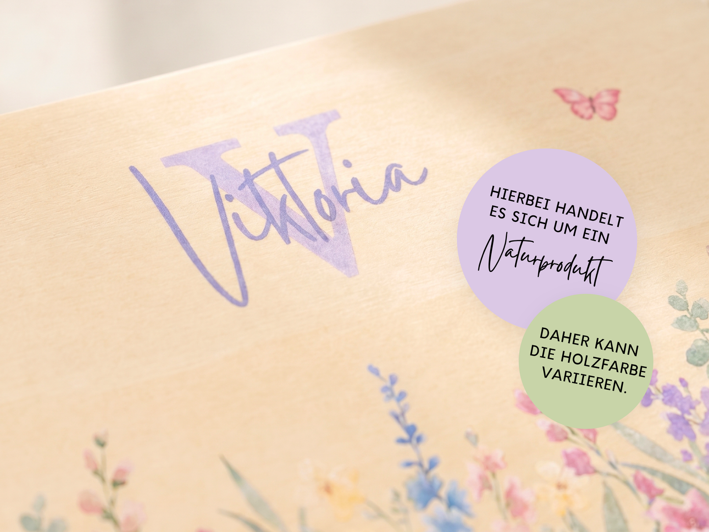 Erinnerungsbox personalisiert Blumenwiese Lila