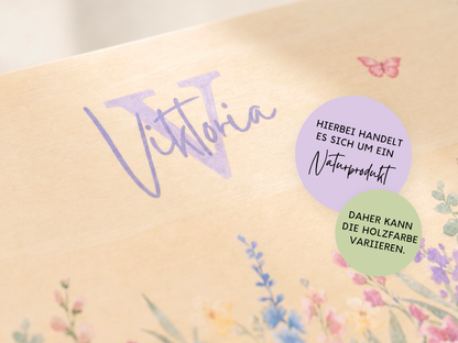 Erinnerungsbox personalisiert Blumenwiese Lila