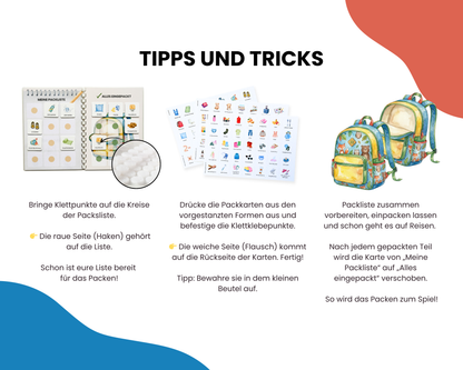 Packe mein Rucksack inkl. Karten