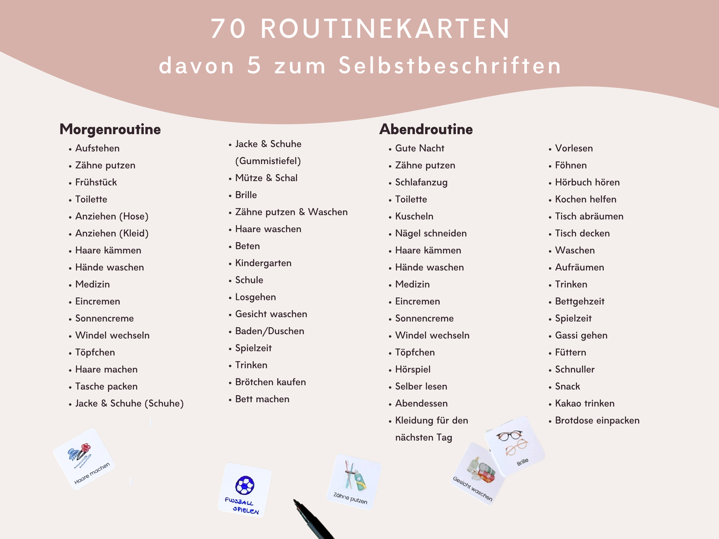 Routineplaner ROSA ELEFANT inkl. Symbolkarten