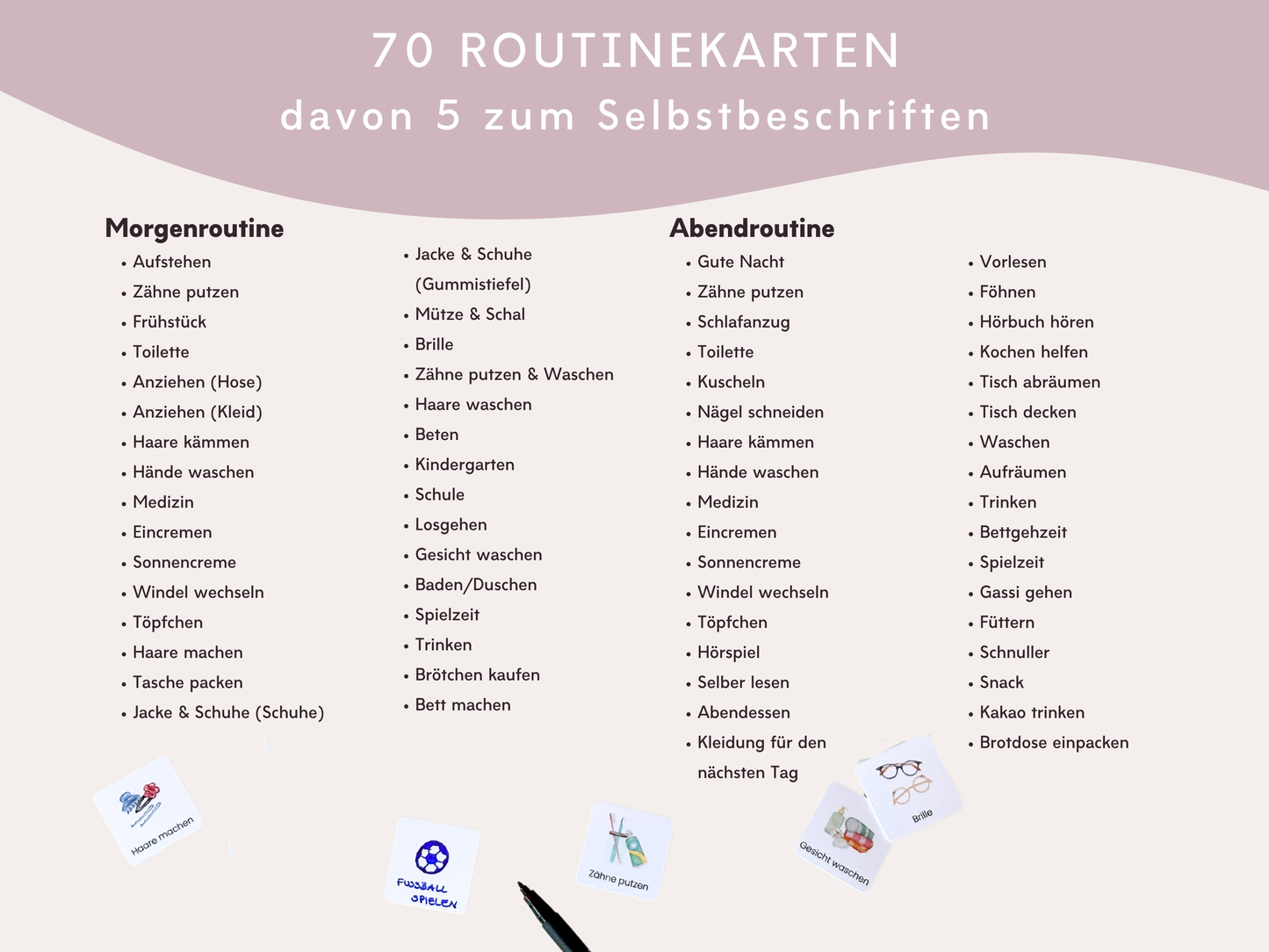 Routineplaner EINHORN inkl. Symbolkarten