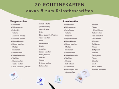 Routineplaner DINOSAURIER inkl. Symbolkarten