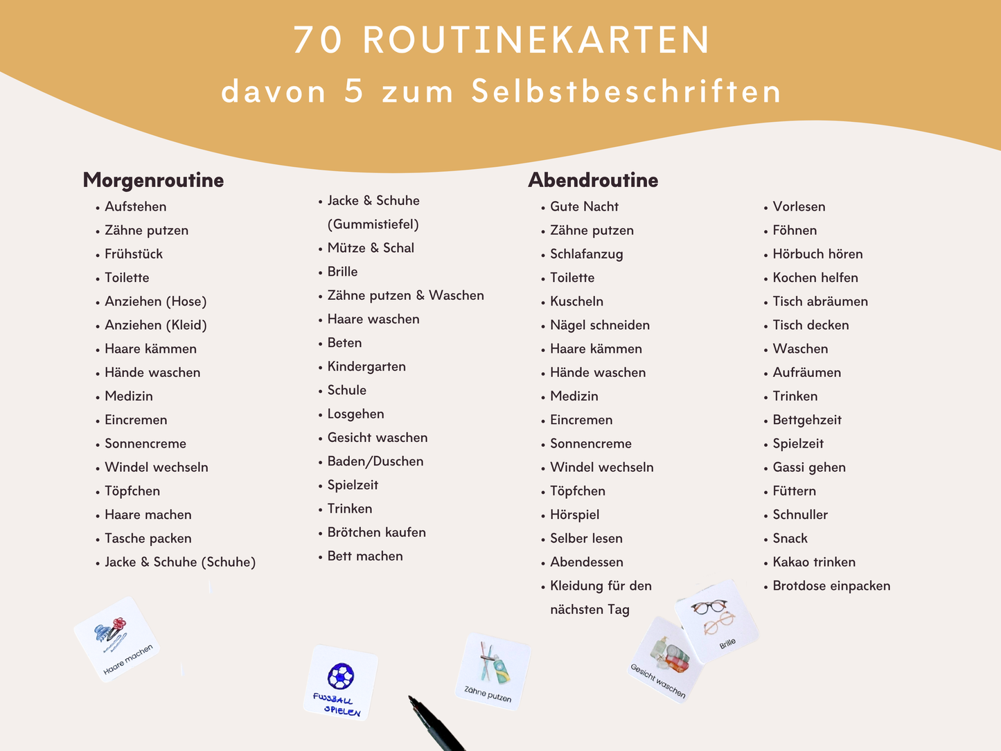 Routineplaner BAGGER inkl. Symbolkarten