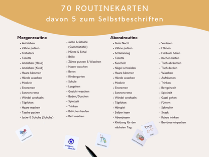 Routineplaner BAGGER inkl. Symbolkarten
