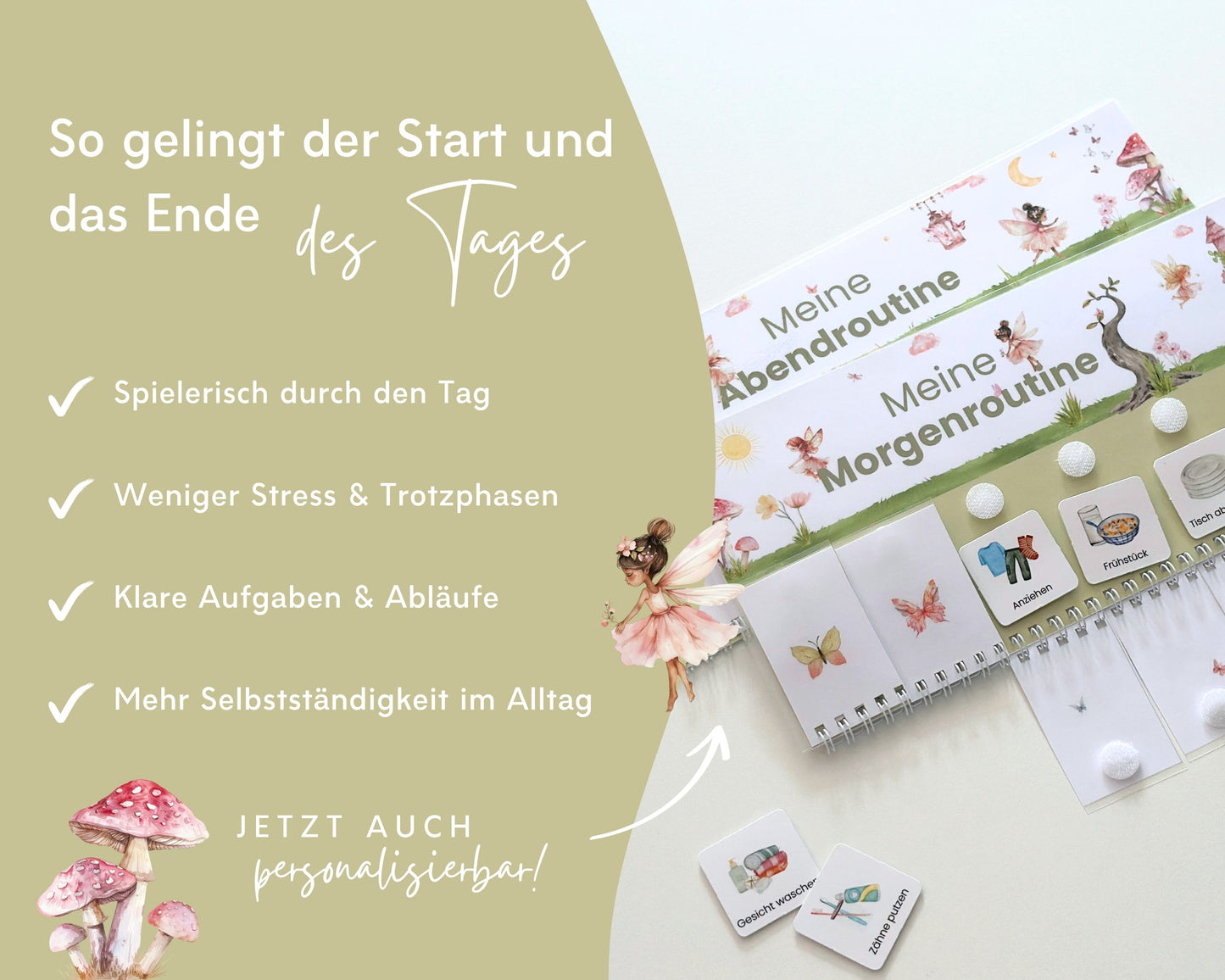 Routineplaner Montessori inkl. Symbolkarten - Design FEEN - Personalisierbar