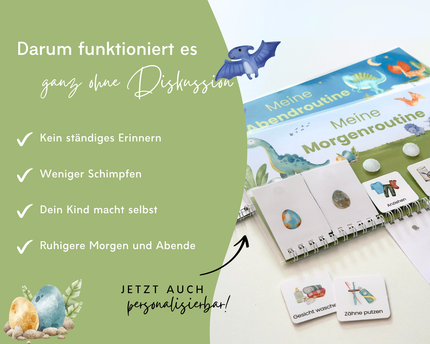 Routineplaner DINOSAURIER inkl. Symbolkarten