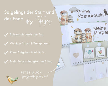 Routineplaner Montessori inkl. Symbolkarten - Design OTTER - Personalisierbar