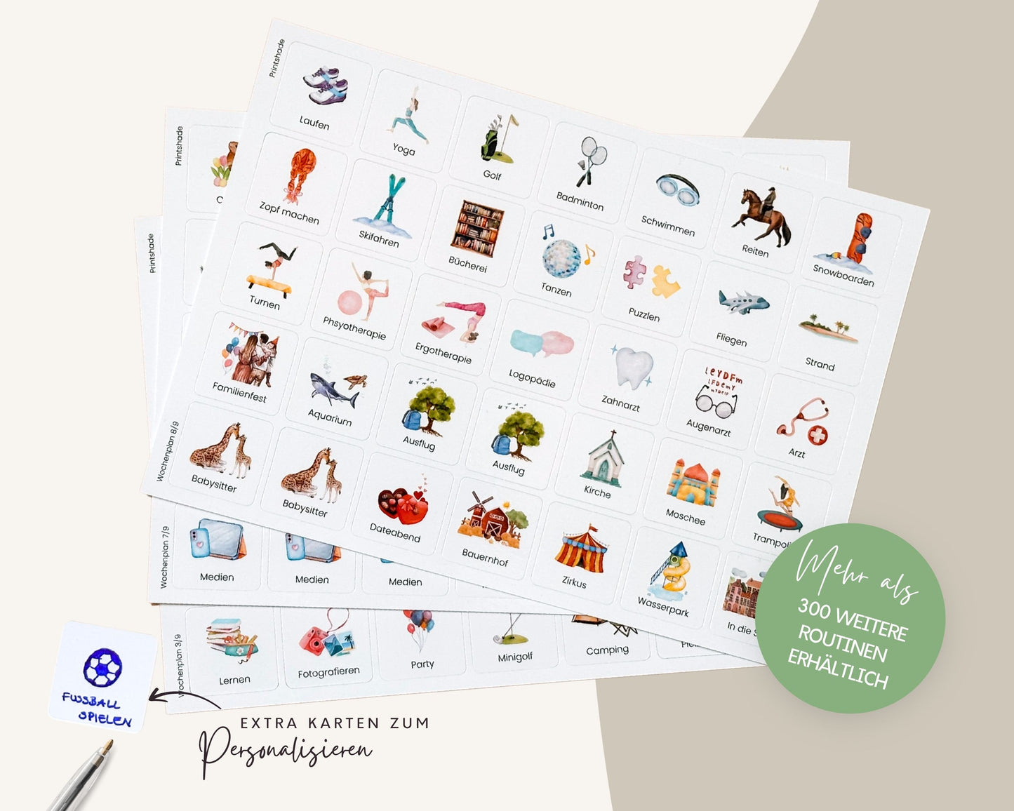 Wochenplaner inkl. Symbolkarten - Design OTTER - Personalisierbar