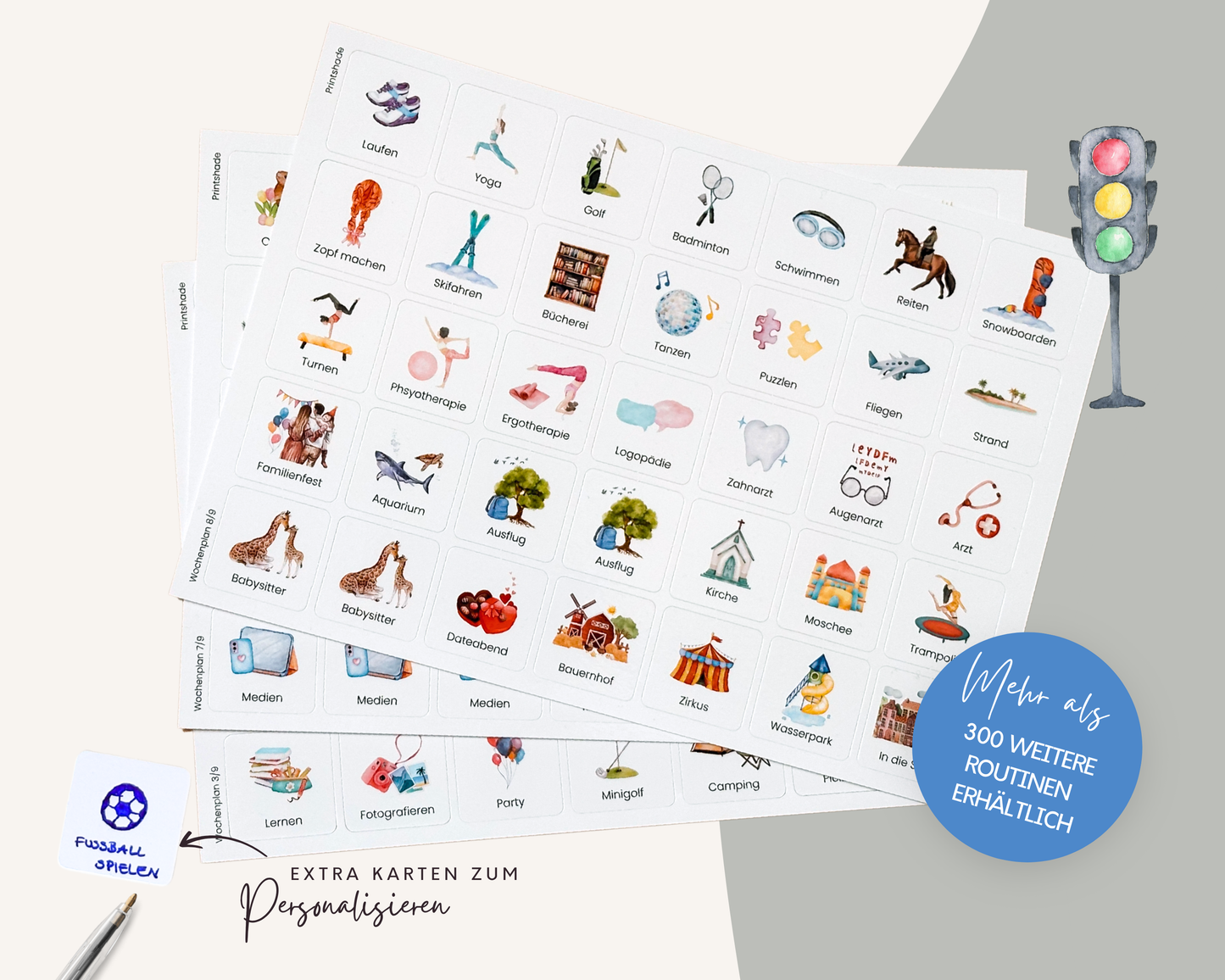 Wochenplaner inkl. Symbolkarten - Design POLIZEI - Personalisierbar