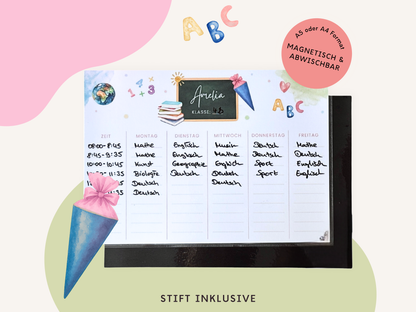 Stundenplan Magnet personalisierbar - Design SCHULE