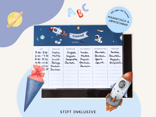 Stundenplan Magnet personalisierbar - Design ASTRONAUT