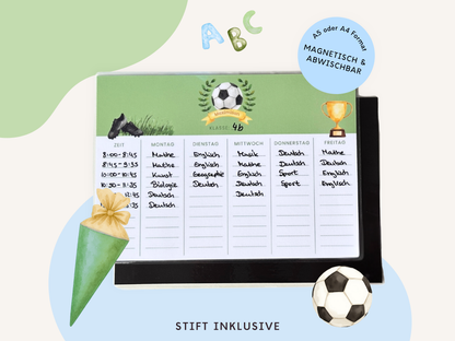 Stundenplan Magnet personalisierbar - Design FUSSBALL