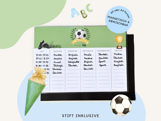 Stundenplan Magnet personalisierbar - Design FUSSBALL