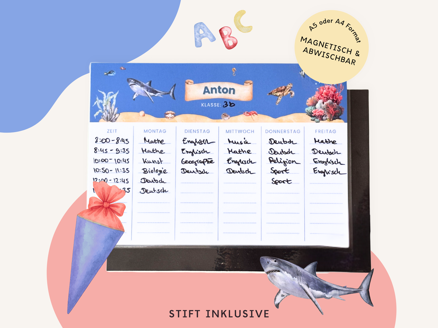 Stundenplan Magnet personalisierbar - Design MEER