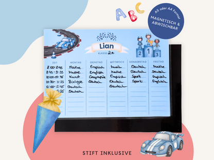 Stundenplan Magnet personalisierbar - Design AUTOS