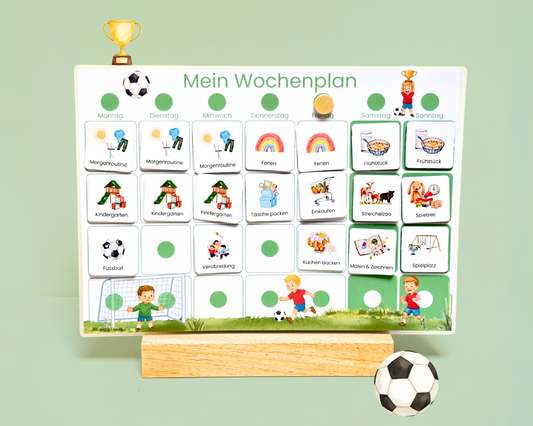 Wochenplaner inkl. Symbolkarten - Design FUSSBALL - Personalisierbar
