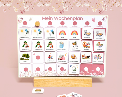Wochenplaner inkl. Symbolkarten - Design BLUMEN - Personalisierbar