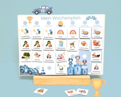 Wochenplaner inkl. Symbolkarten - Design AUTOS - Personalisierbar