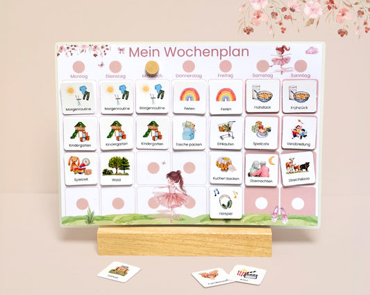 Wochenplaner inkl. Symbolkarten - Design BALLERINA - Personalisierbar