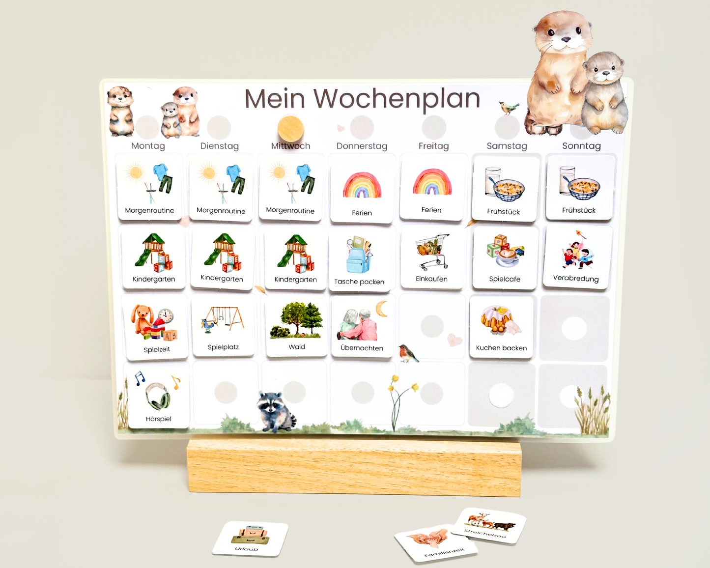 Wochenplaner inkl. Symbolkarten - Design OTTER - Personalisierbar